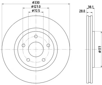 HELLA PAGID 8dd355123151 -  Тормозной диск